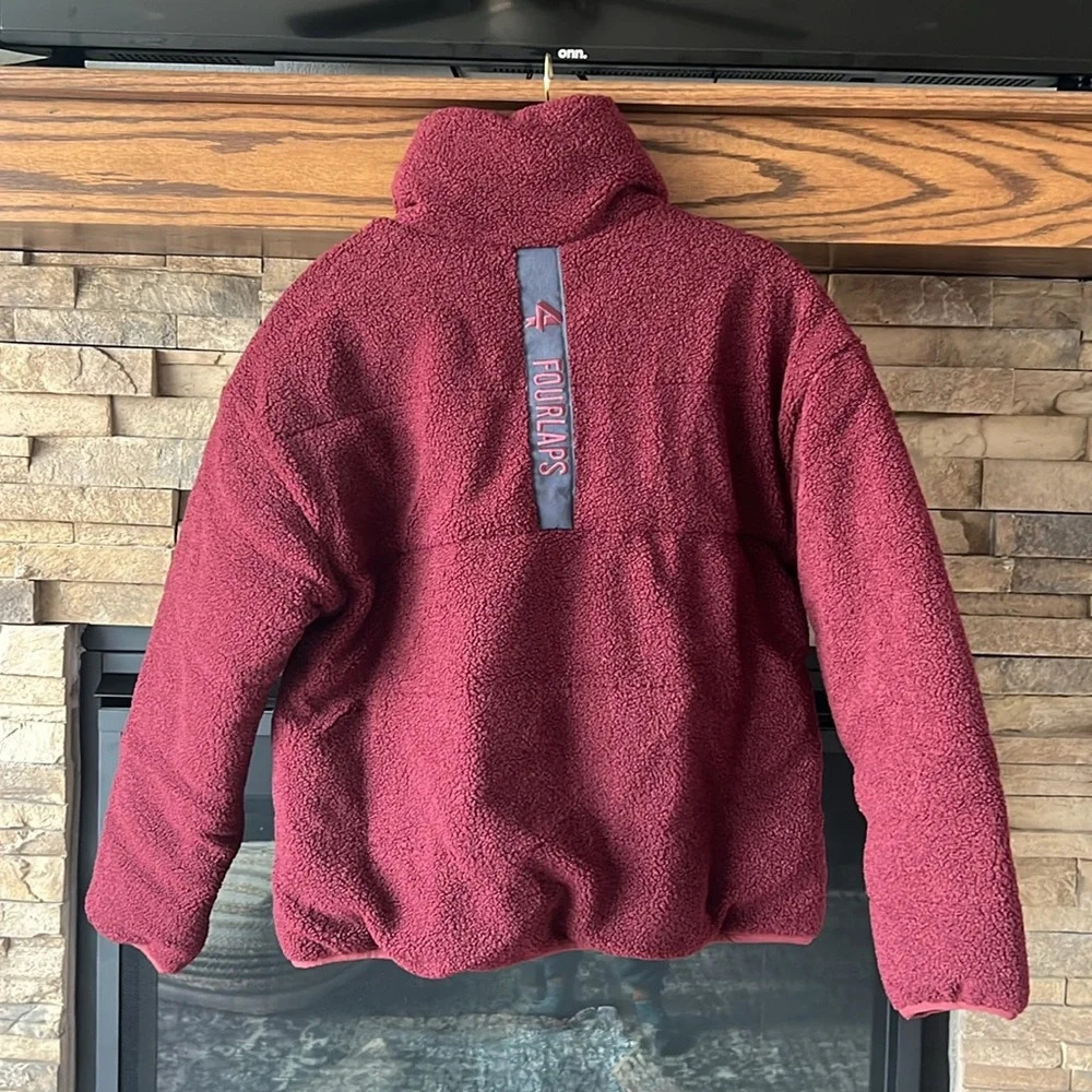 NWT Four 4 Laps Reversable Sherpa Down Filled Winter Jacket Blue Maroon - Picture 8 of 13